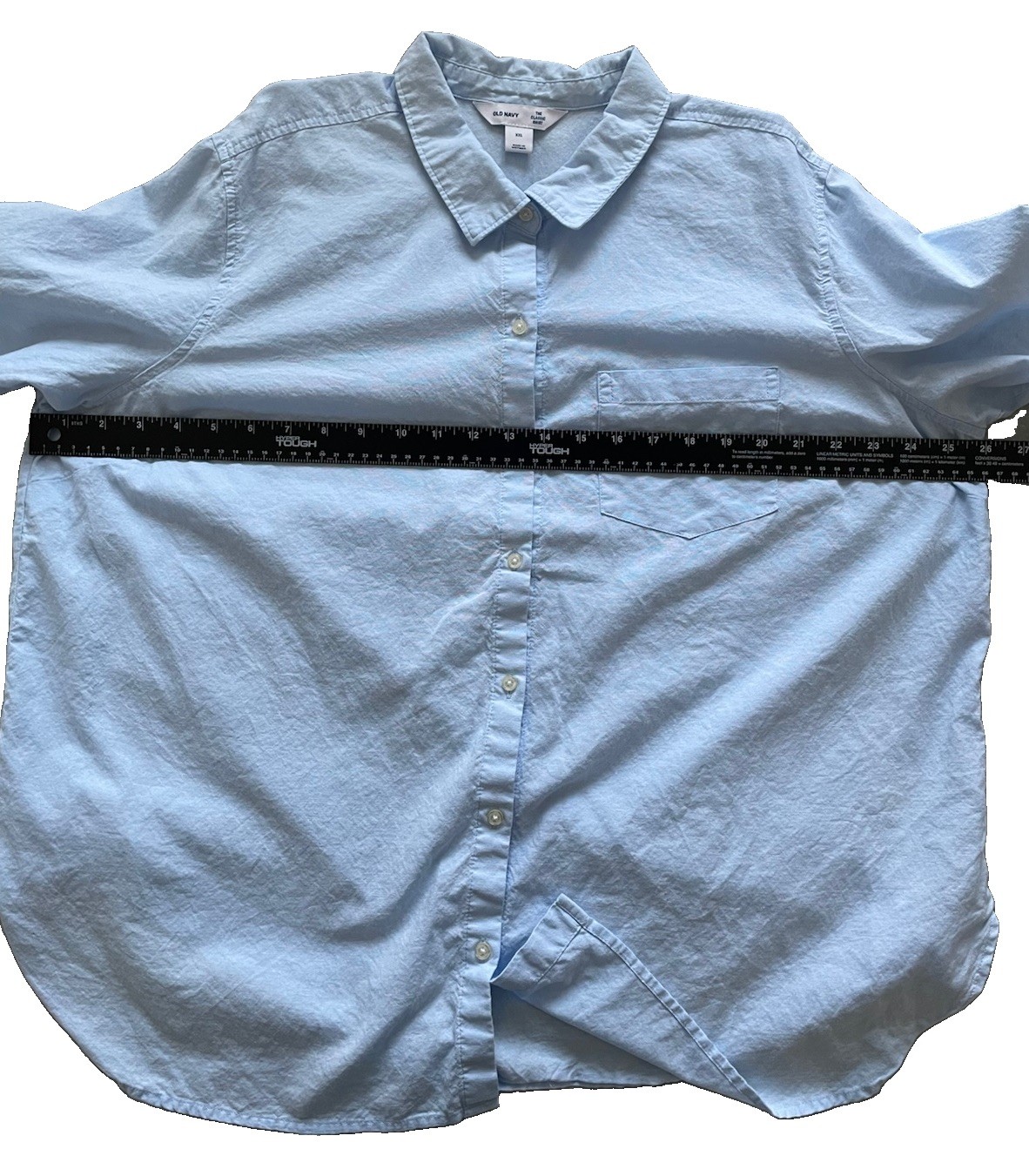 Old Navy Classic Women’s Shirt XXL Blue Oxford Button Front 100% Cotton Top