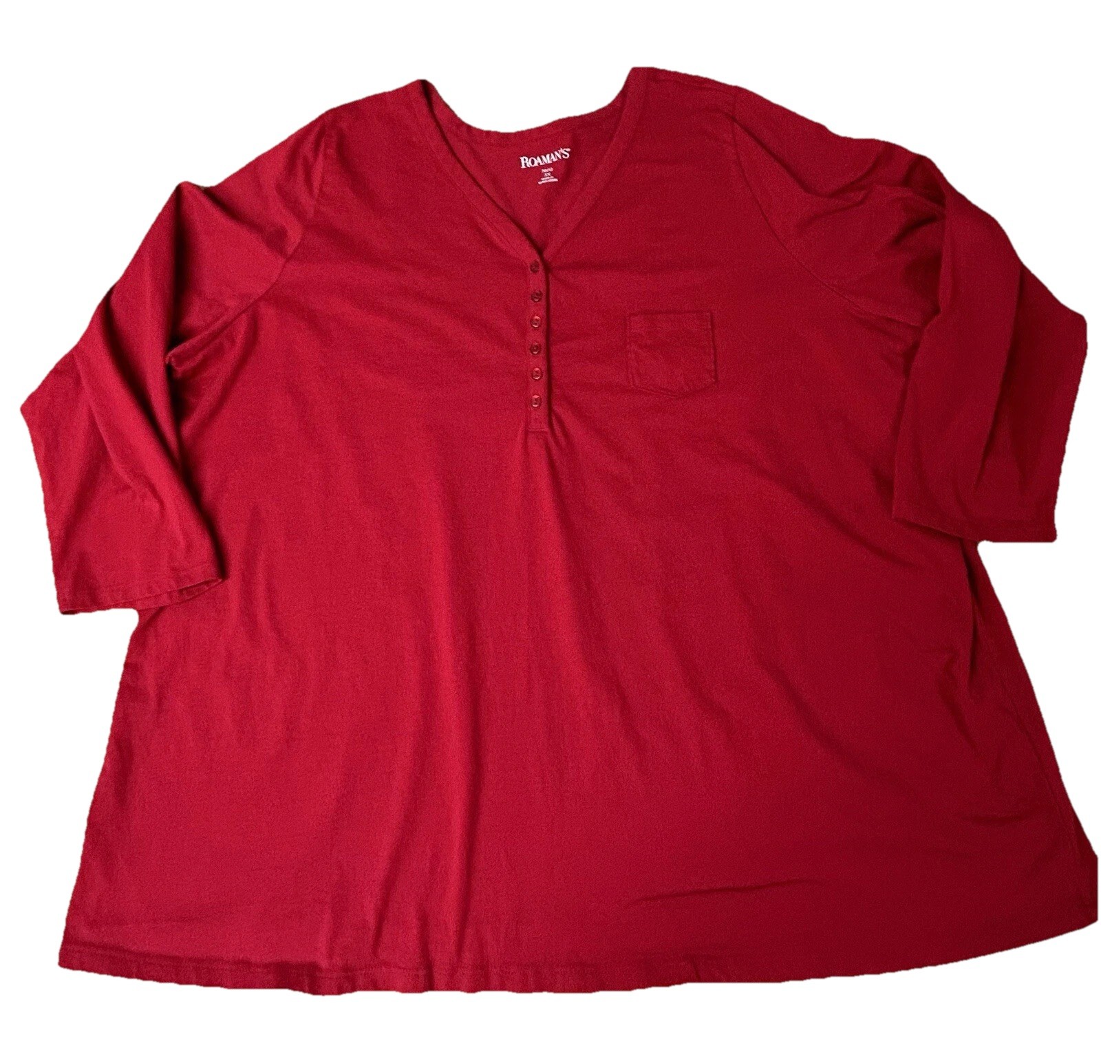 Roman’s Women’s Plus Size 3XL Red Shirt Top All Cotton B56