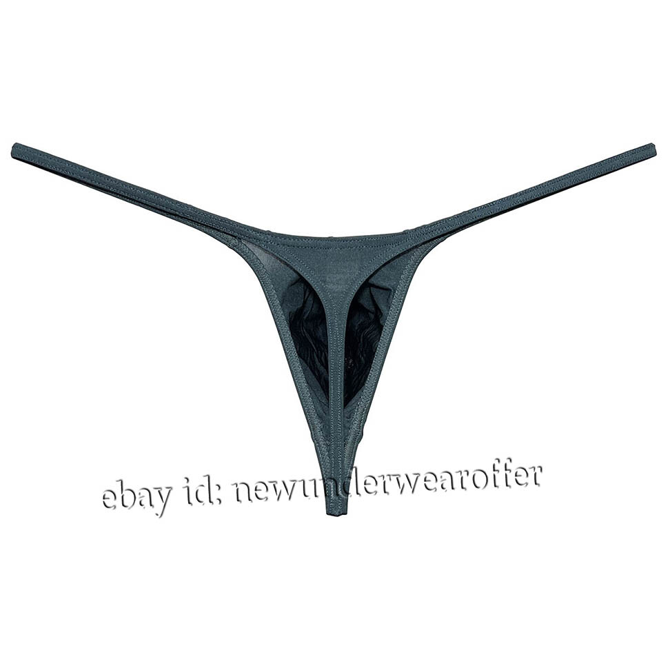 Men Ice Silk String Thong Grape Smugglers Contoured Pouch Underwear Narrow Waist