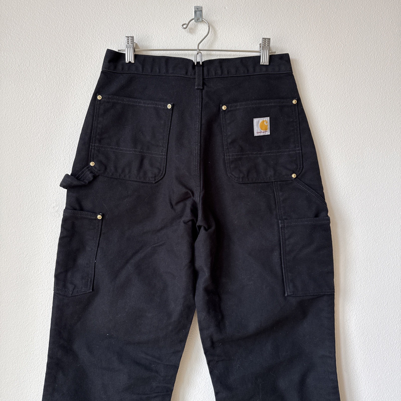 UNION MADE USA Carhartt B01 BLK Loose Fit Double Knee Duck Jean 30X34 Work Crisp