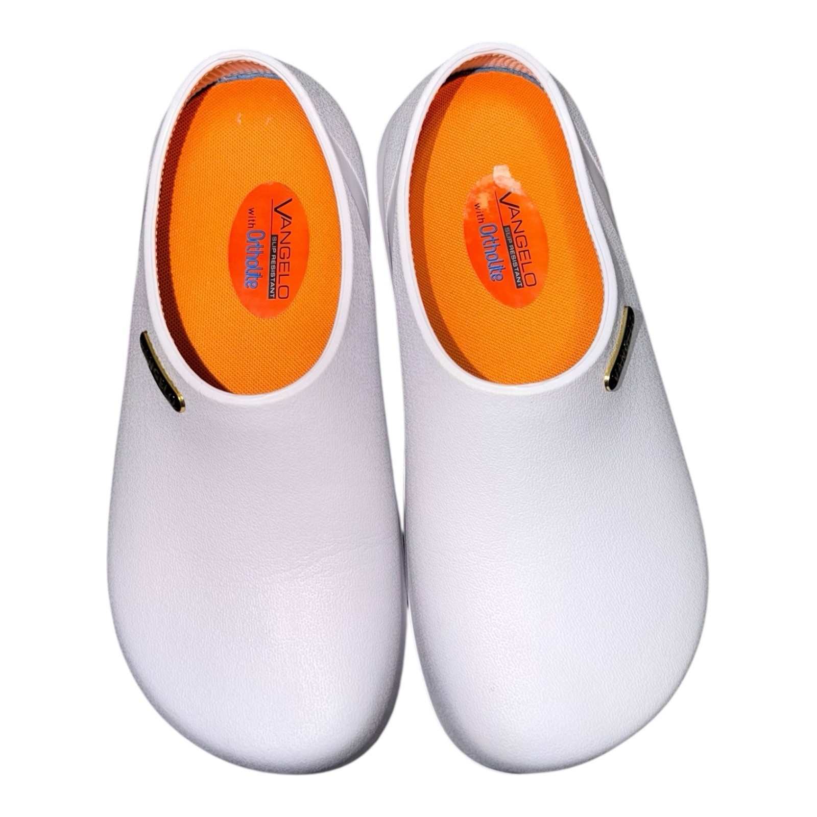 VANGELO SLIP RESISTANT WITH ORTHOLITE PROFESSIONAL CLOGS UNISEX WHITE SIZE W8-M6