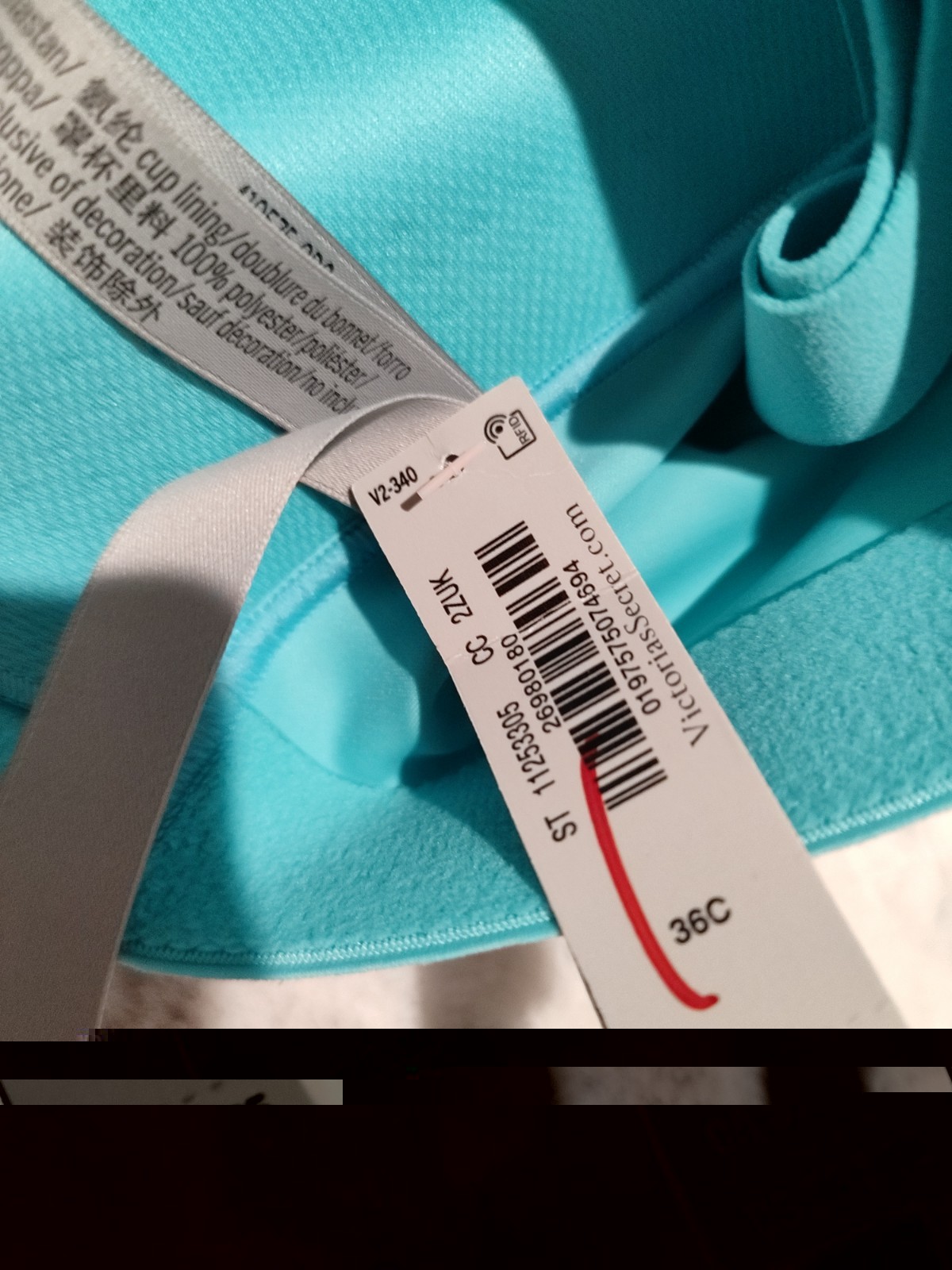 Victoria’s Secret VSX Sport Bra 36C Teal Front Zip High Support Yoga Style New