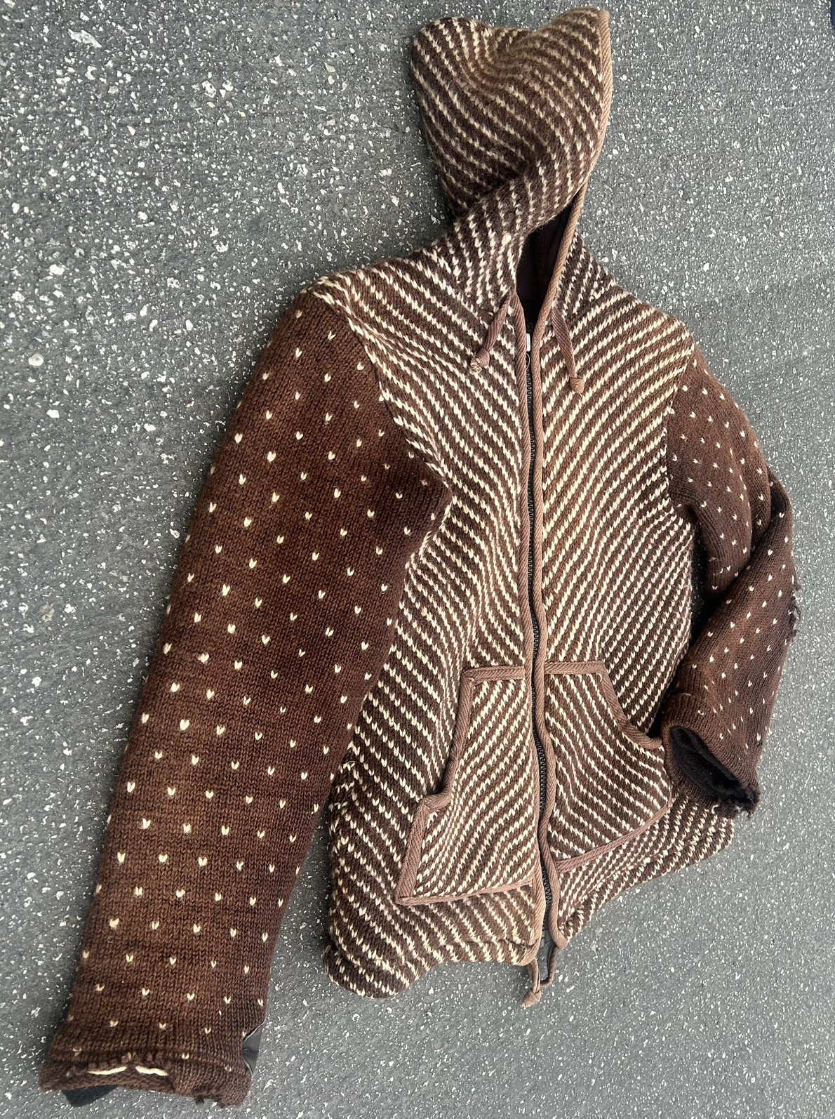 VTGLaundromat Nepal Wool Fully Lined Full Zip Jacket Size M Southwestern Pattern