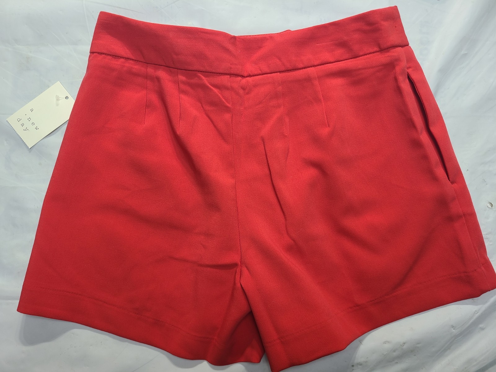 Women’s High-Rise Tailored Shorts A New Day Red Midweight Stretch Size 14