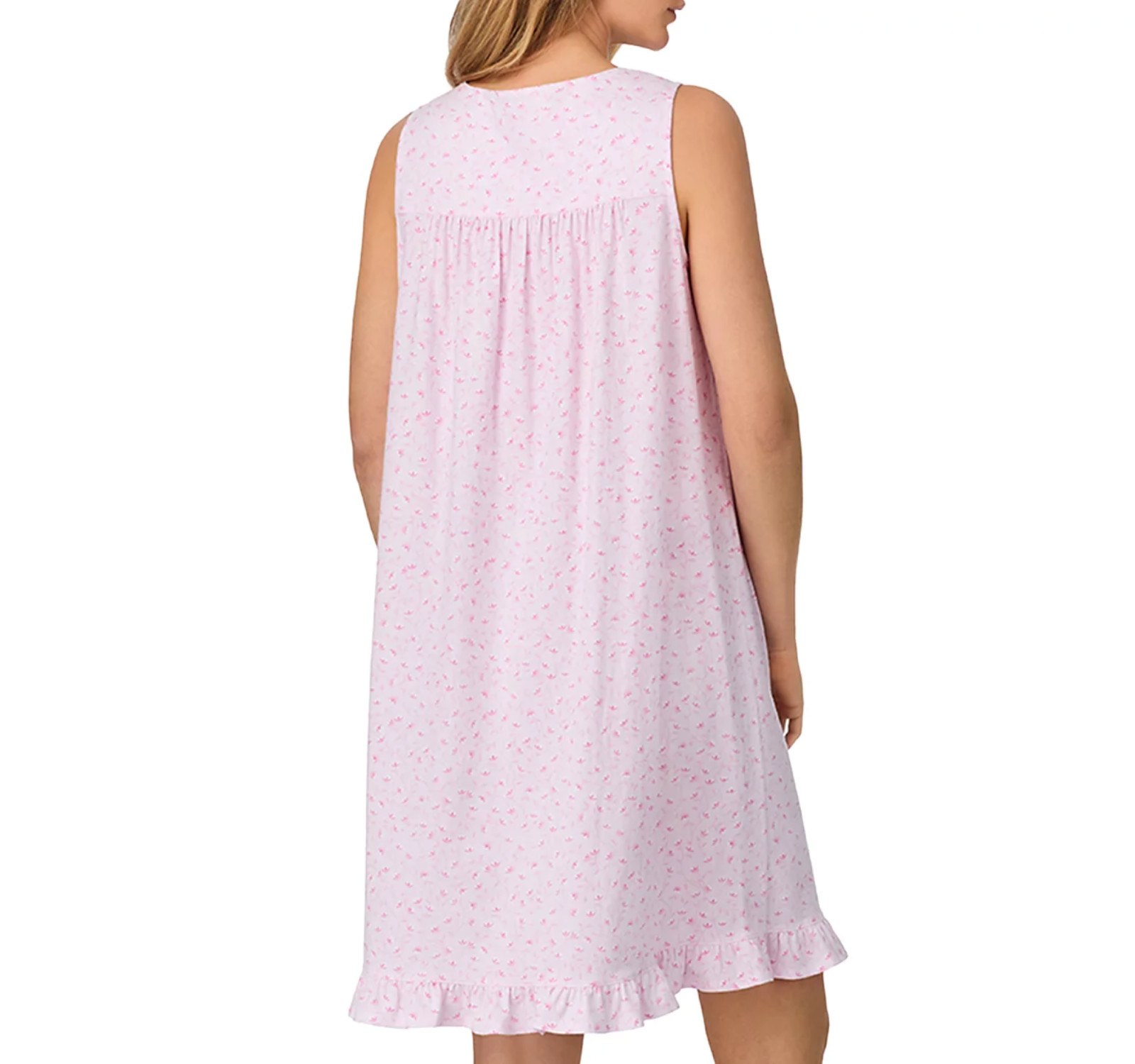 Nwt $64 Eileen West Pink Blossoms 100% COTTON KNIT Sleeveless Short Nightgown XL
