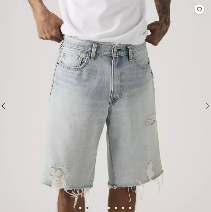 Levi’s 469 Loose 12″ Men’s Shorts – Call Me Distressed – Light Wash NEW