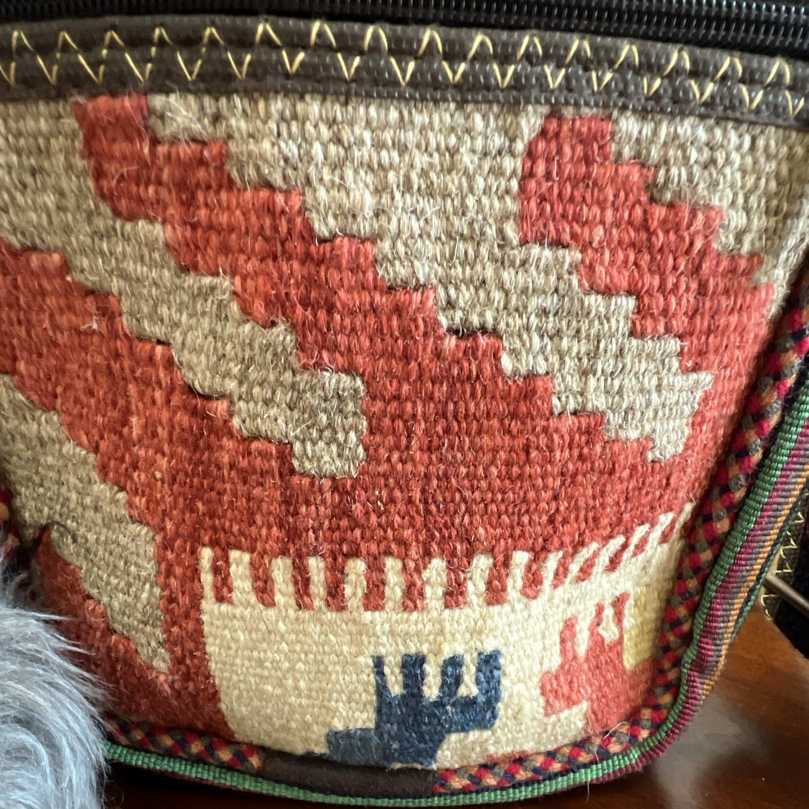 Kilim handmade Multicolor Geometric Crossbody Bag Zip Lined Outer Pockets Charm