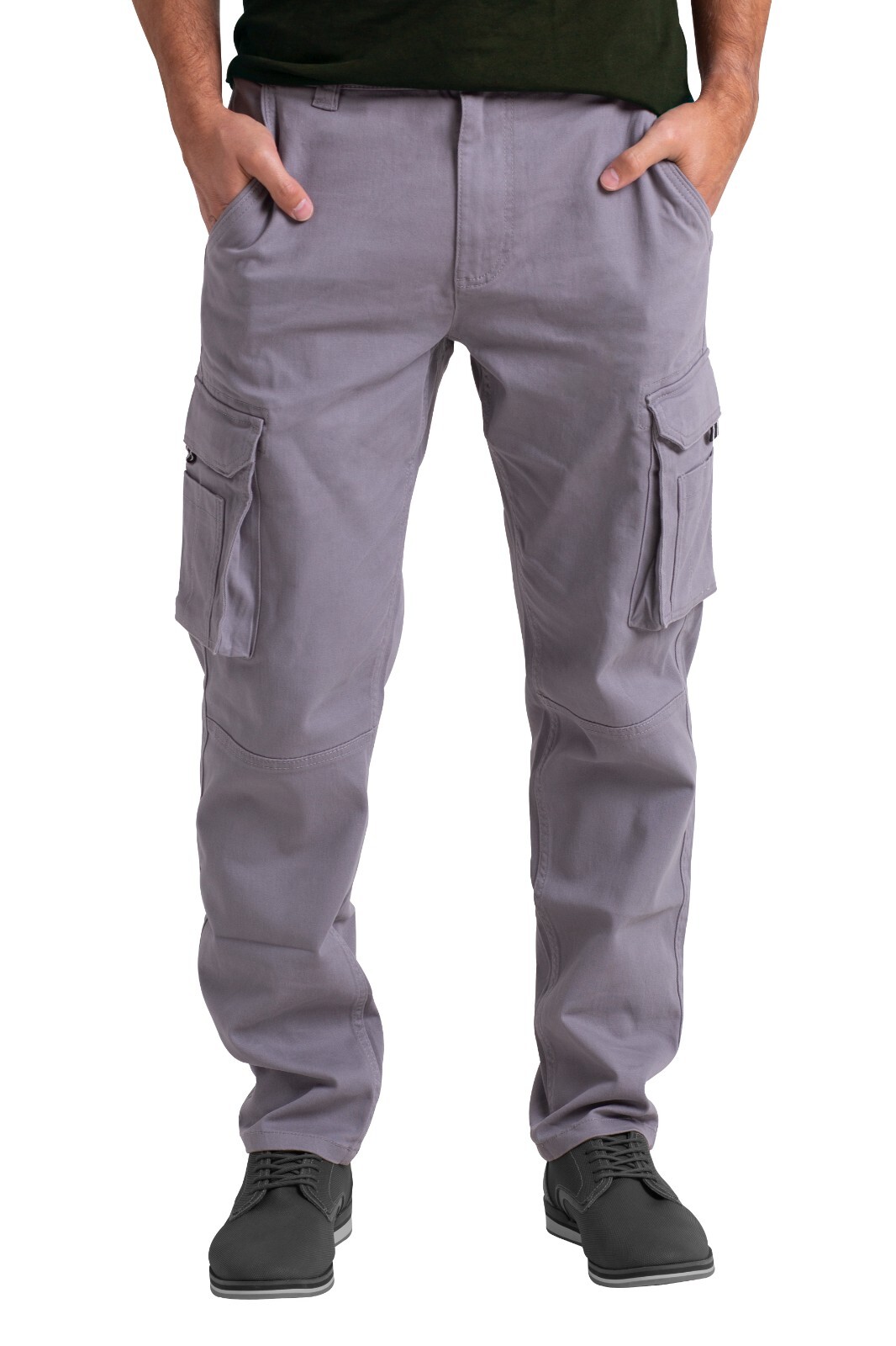 Mens Cargo Stretch Pants Classic Fit Straight Leg Outdoor Work Regular Fit Pants