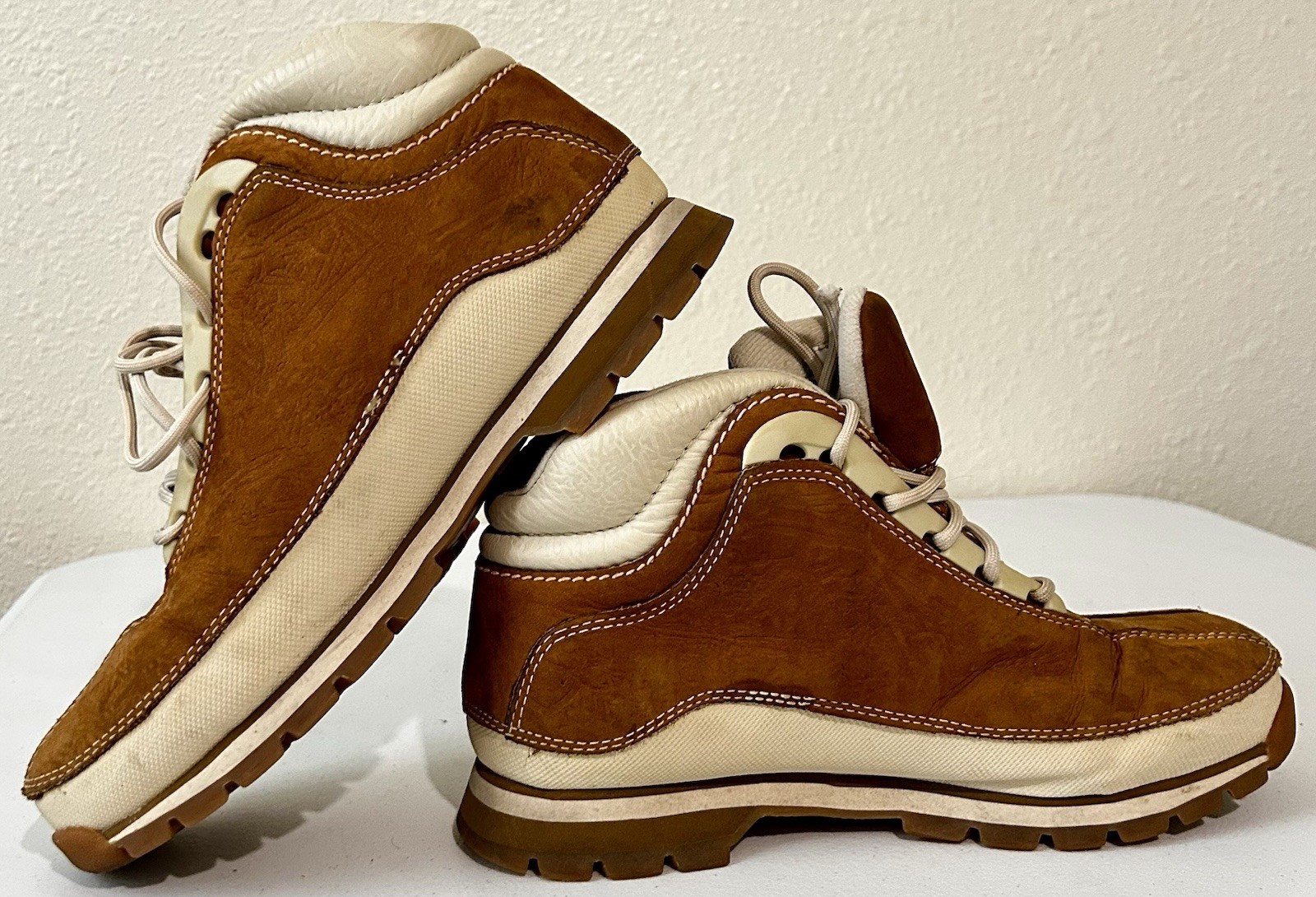 Timberland Men’s Brown Leather Hiker Ankle Boots Lace-Up Lug Sole US 9 M