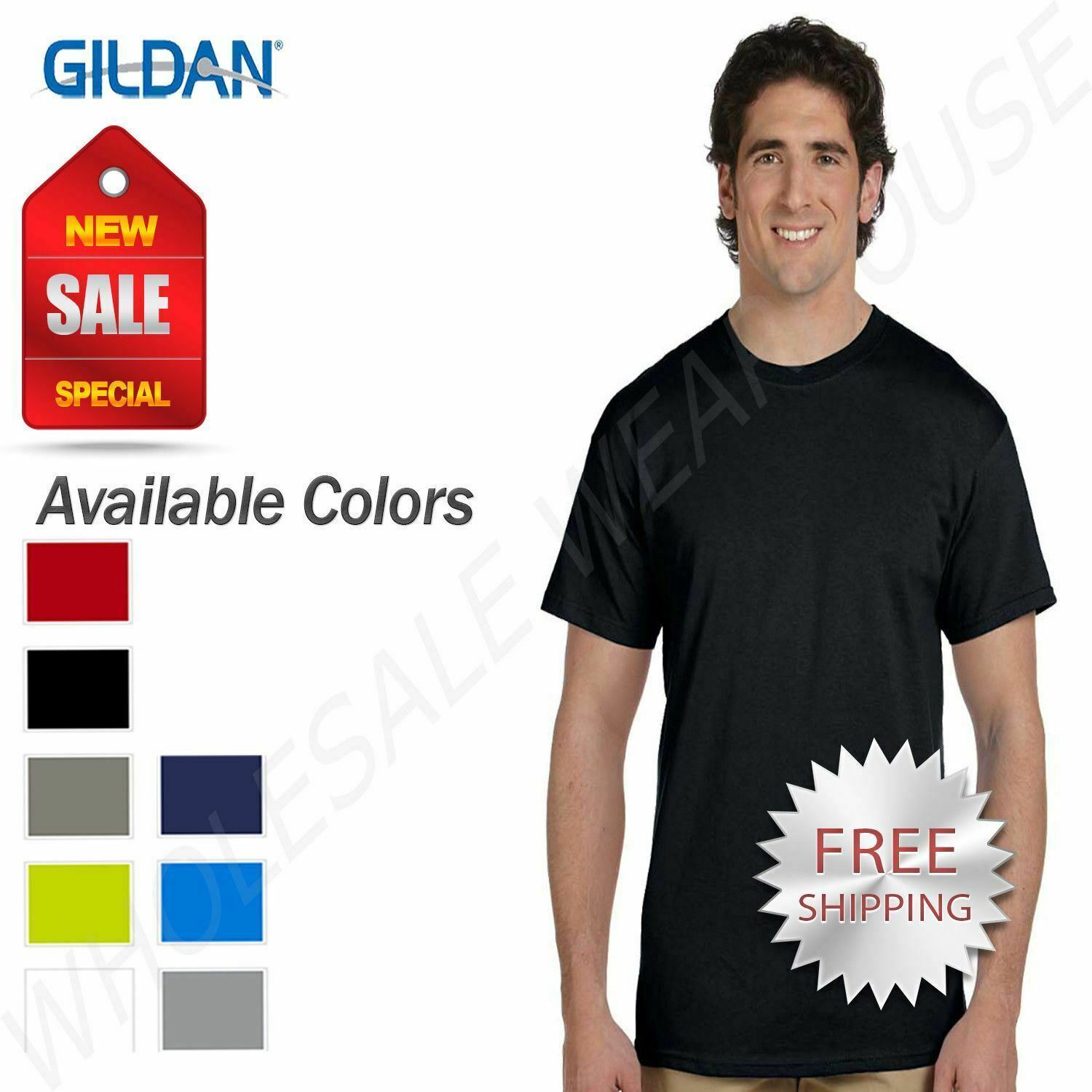 Gildan Men’s New TALL TEE 100% Cotton Short Sleeve T-Shirt XLT 2XLT 3XLT G200T