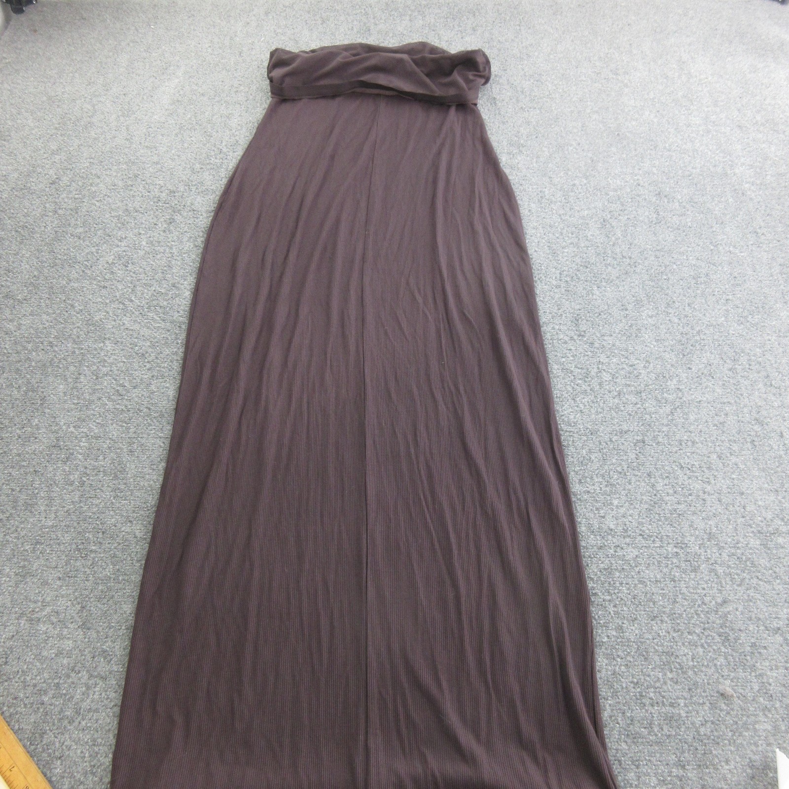 Skims Dress Womens 2X Brown Modal Nylon Spandex Stretch Long Ribbed