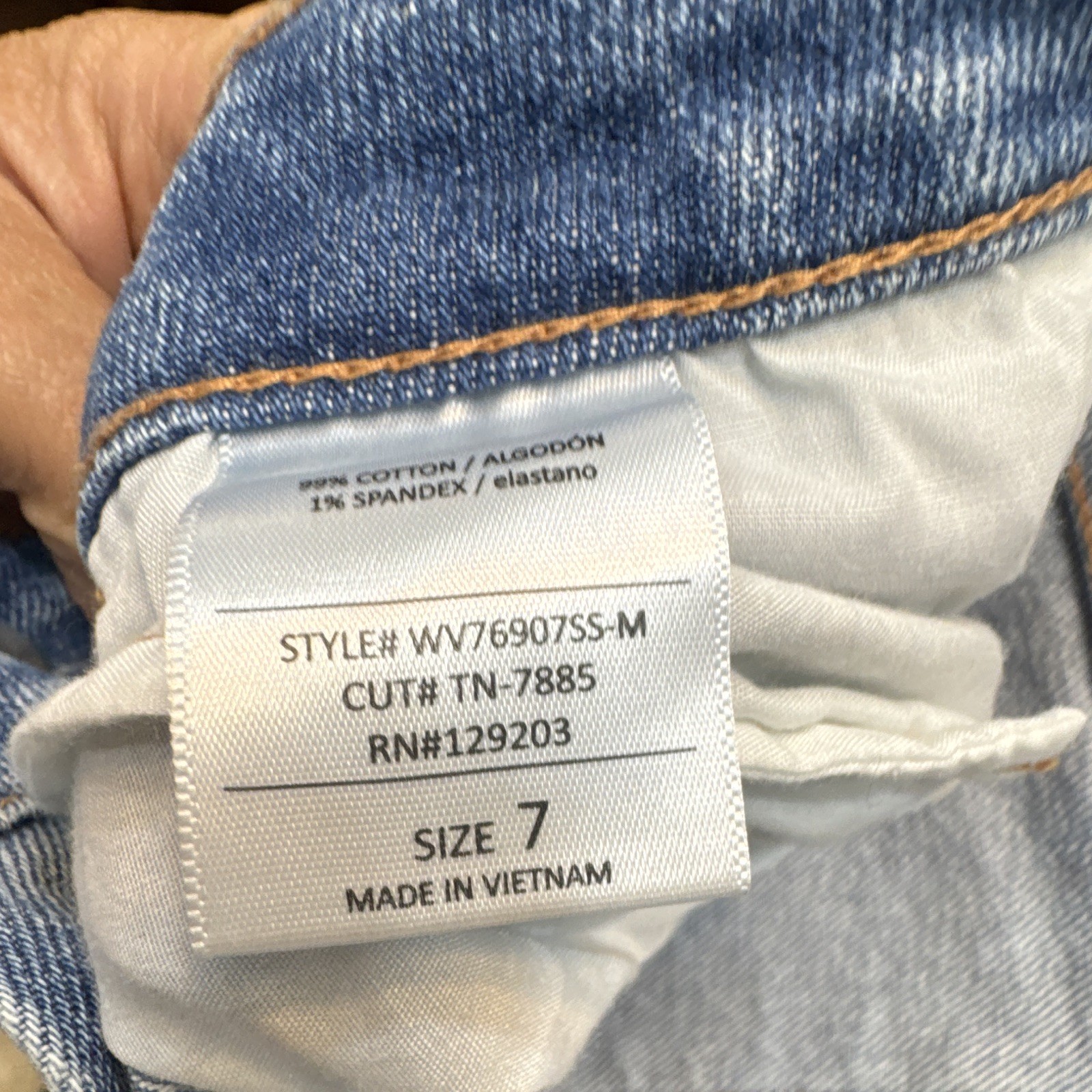 Cello Girls Size 7 Blue Light Wash Slim Skinny Denim Jeans Button Zip