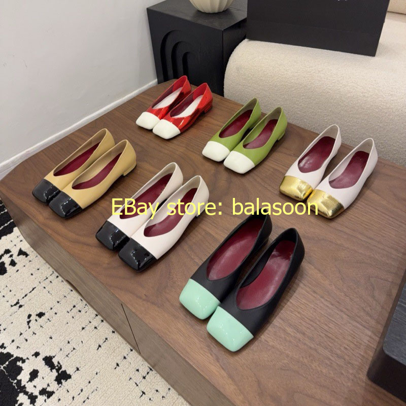 Color Matching Square-Headed High-Heeled Shoes Baotou Thick-Heeled Women’s 35-41