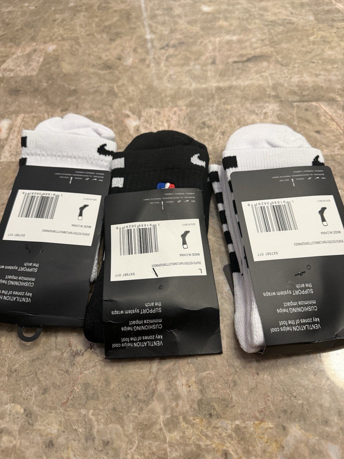 Nike NBA Ankle Socks Men’s Large 8-12 (3Pairs)