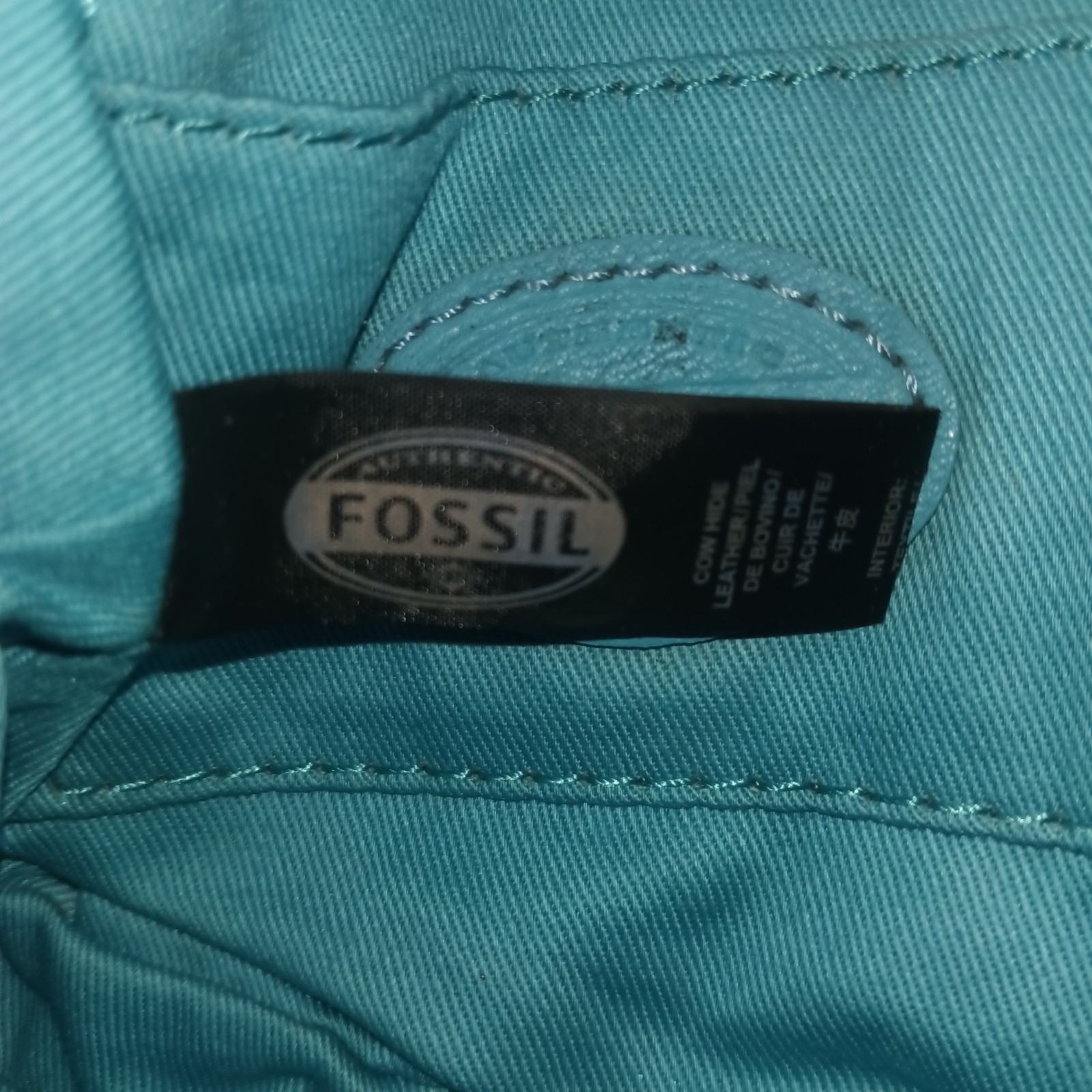 Fossil Tidal Blue “Erin” Leather Crossbody Messenger Bag Purse
