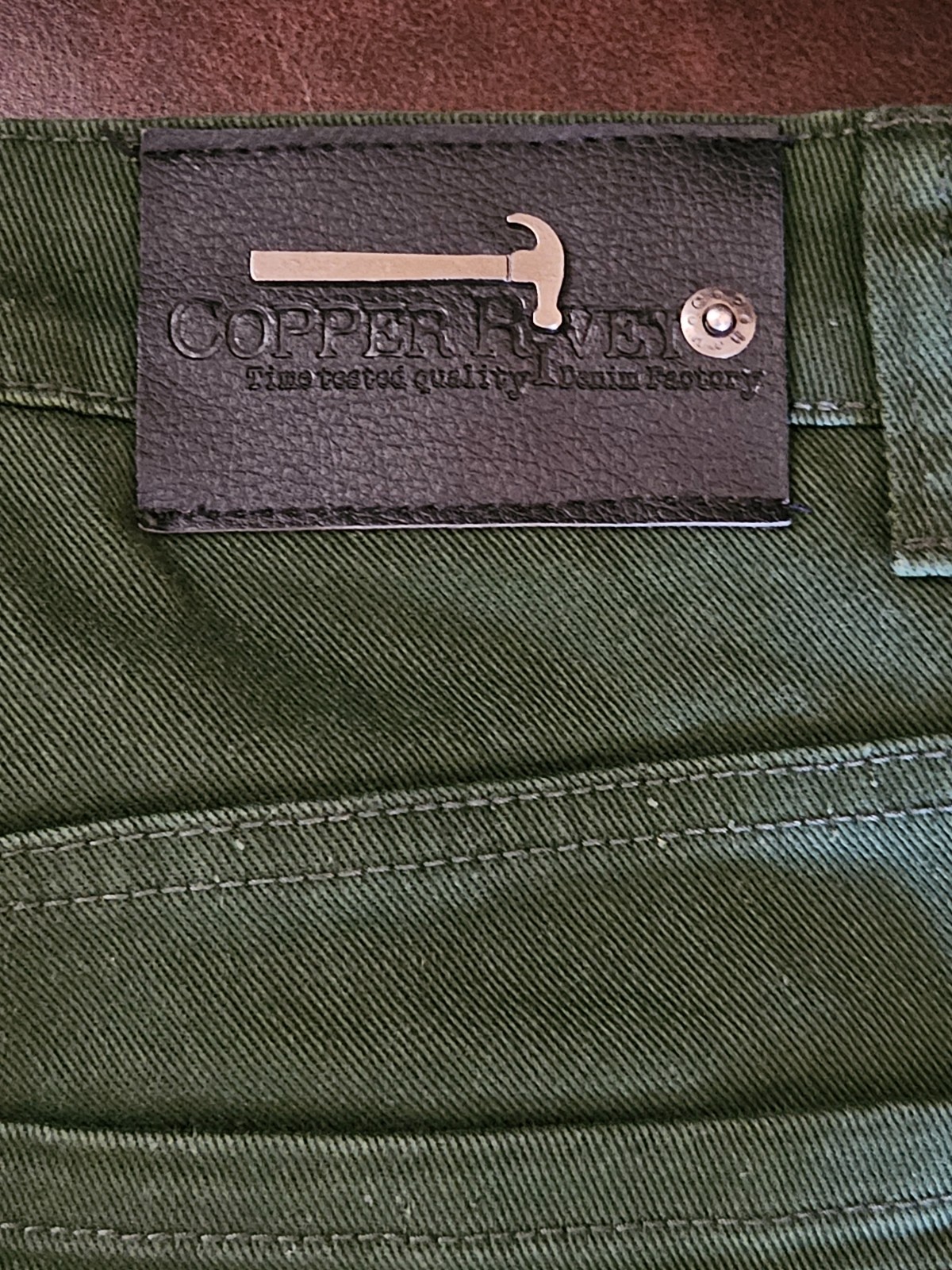 Copper Rivet Jeans/Pants Mens 32×30 Green Distressed With Decorative Zippers