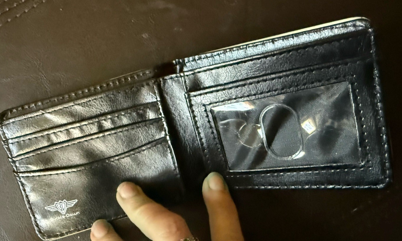 Buckle Down Men’s Novelty Fashion Bi-Fold Wallet “$100 Bill” Black Green