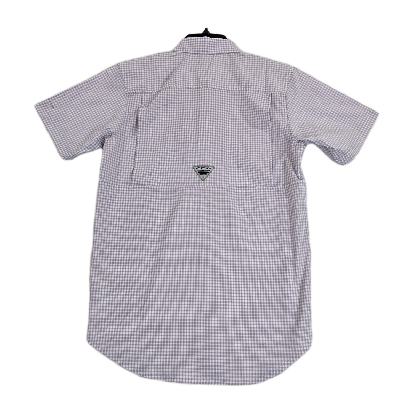 Columbia PFG Shirt Mens XS Purple Gingham Harbor Peak Omni-Shade Omni-Wick
