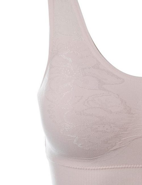 Rhonda Shear Light Gray Jacquard Ahh Bra Removable Pads New