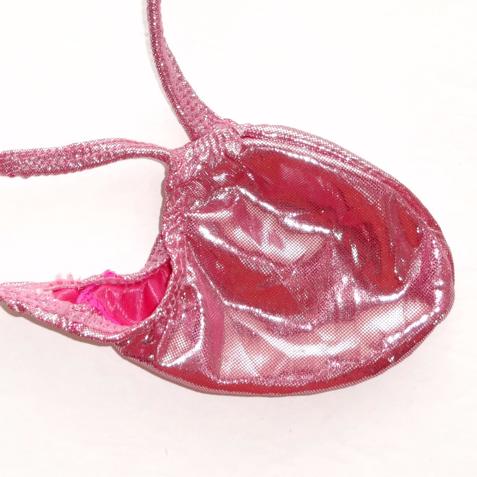 K403 G Mens Grape Smugglers Pouch String Thong Foiled Metallic Shiny Pink