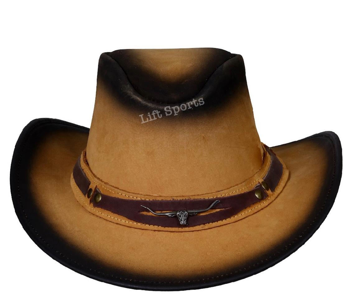 Cow Girl Hat Bull Logo Western Original Genuine Cow Hide Leather Women Hand Made