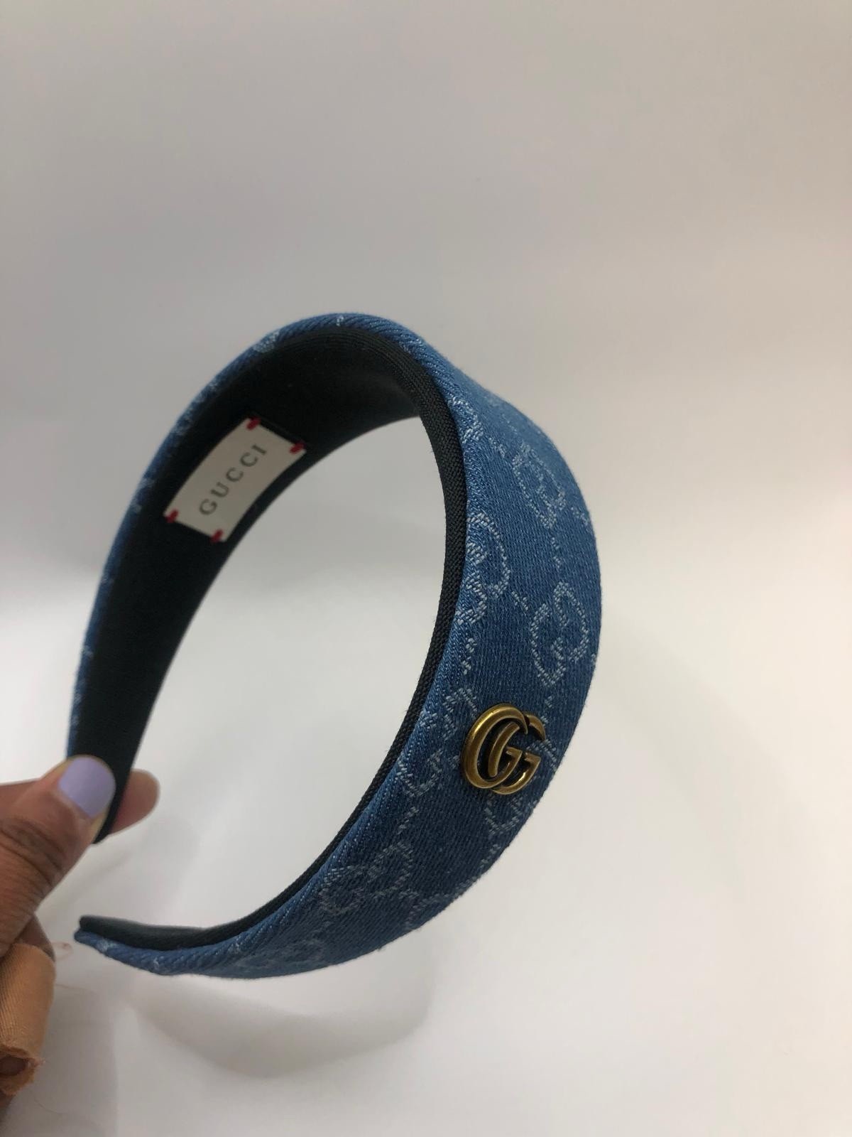 Gucci Monogram Blue Denim Headband