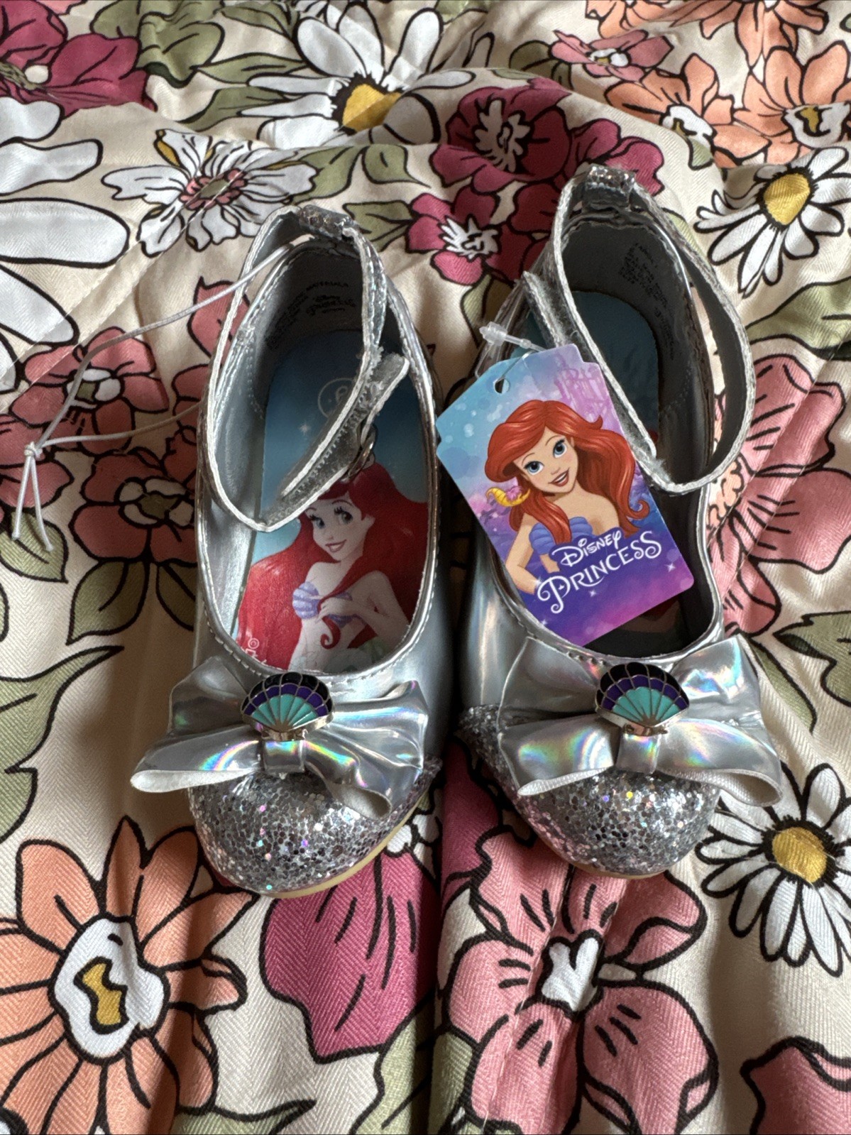 Disney Little Mermaid Ariel Toddler Girl Dress Up Shoes Sz 6 New Princess Ballet