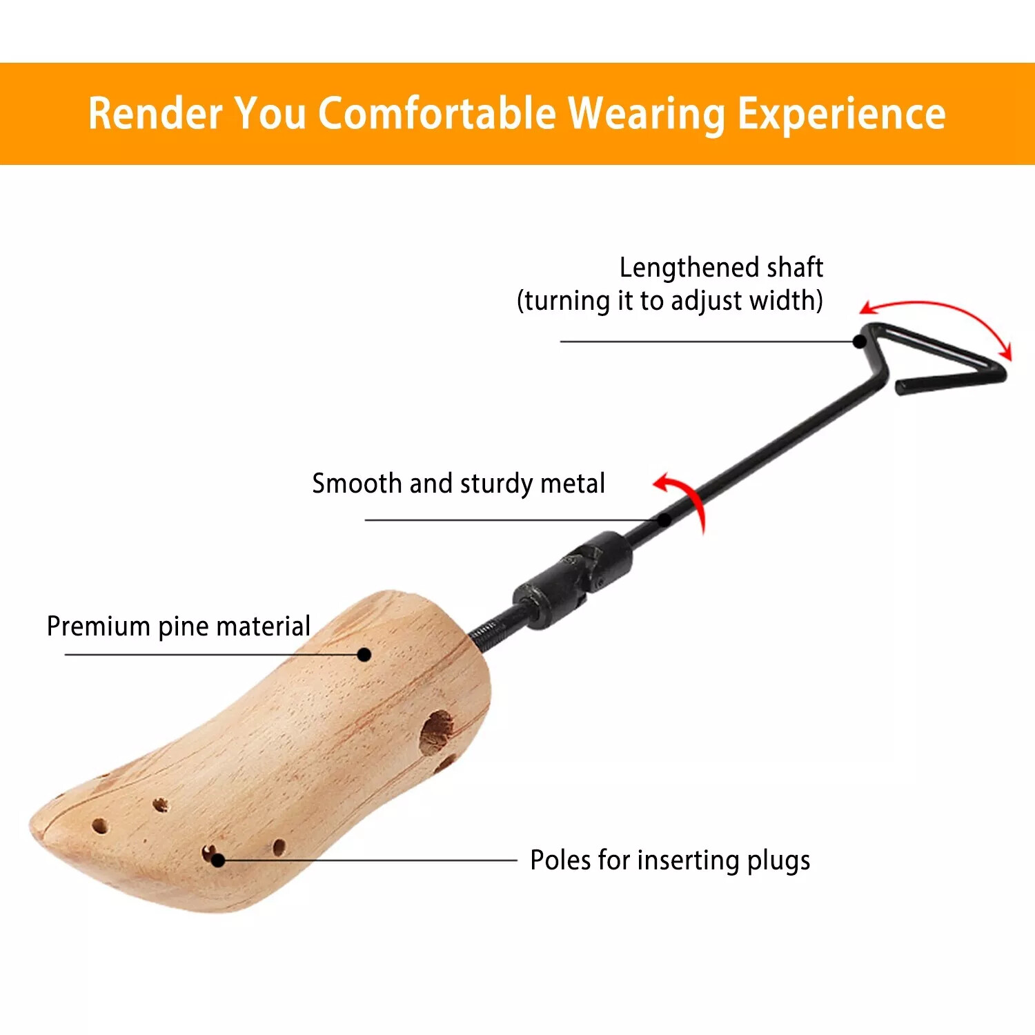 1 Pair Boot Stretcher Wooden Shoe Shaper Western Cowboy Boot Expander for Men