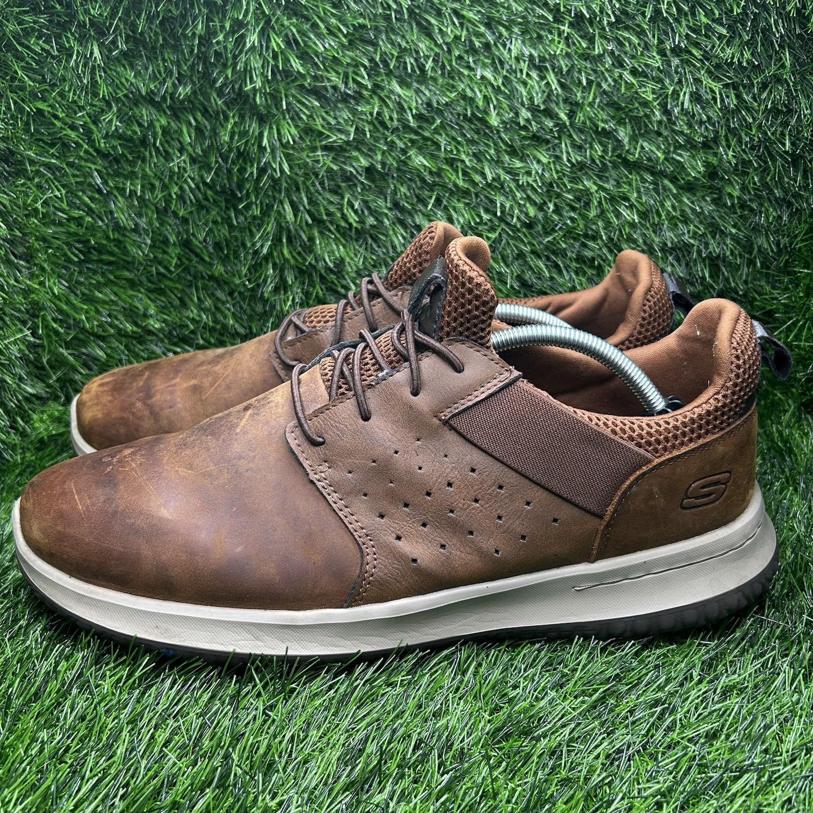Skechers Delson-AXTON Slip On Comfort Shoes Memory Foam 65870 Dk Brown Men’s 12W