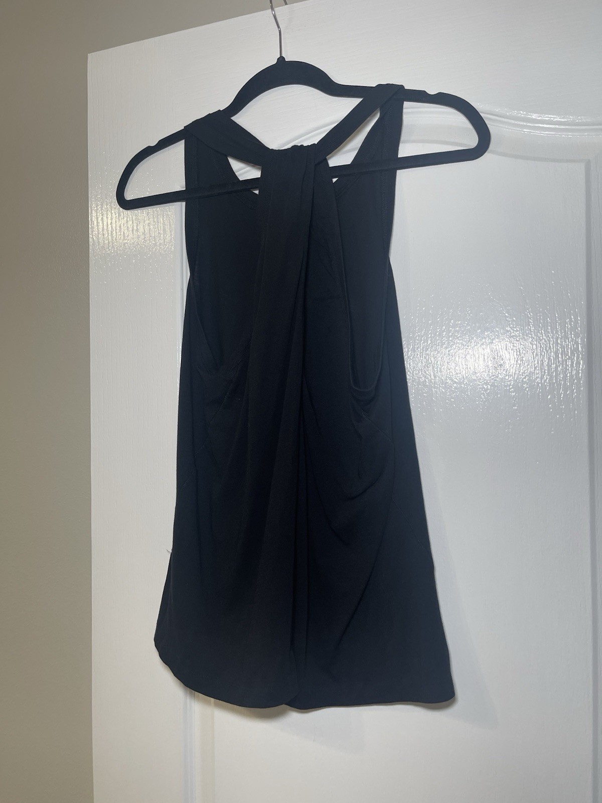 By Anthropologie Black Draped Knot Racerback Tank Top Sleeveless Size Small