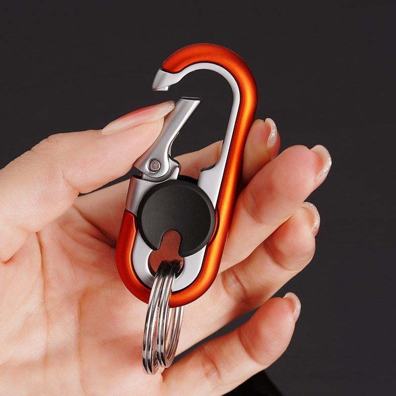 Carabiner Heavy Duty Double Ring KeyChain – locking key ring, key fob holder