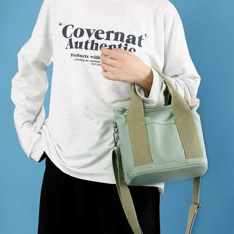 Women Canvas Tote Bag Large Capacity Handbags Shoulder Bags Zip Crossbody