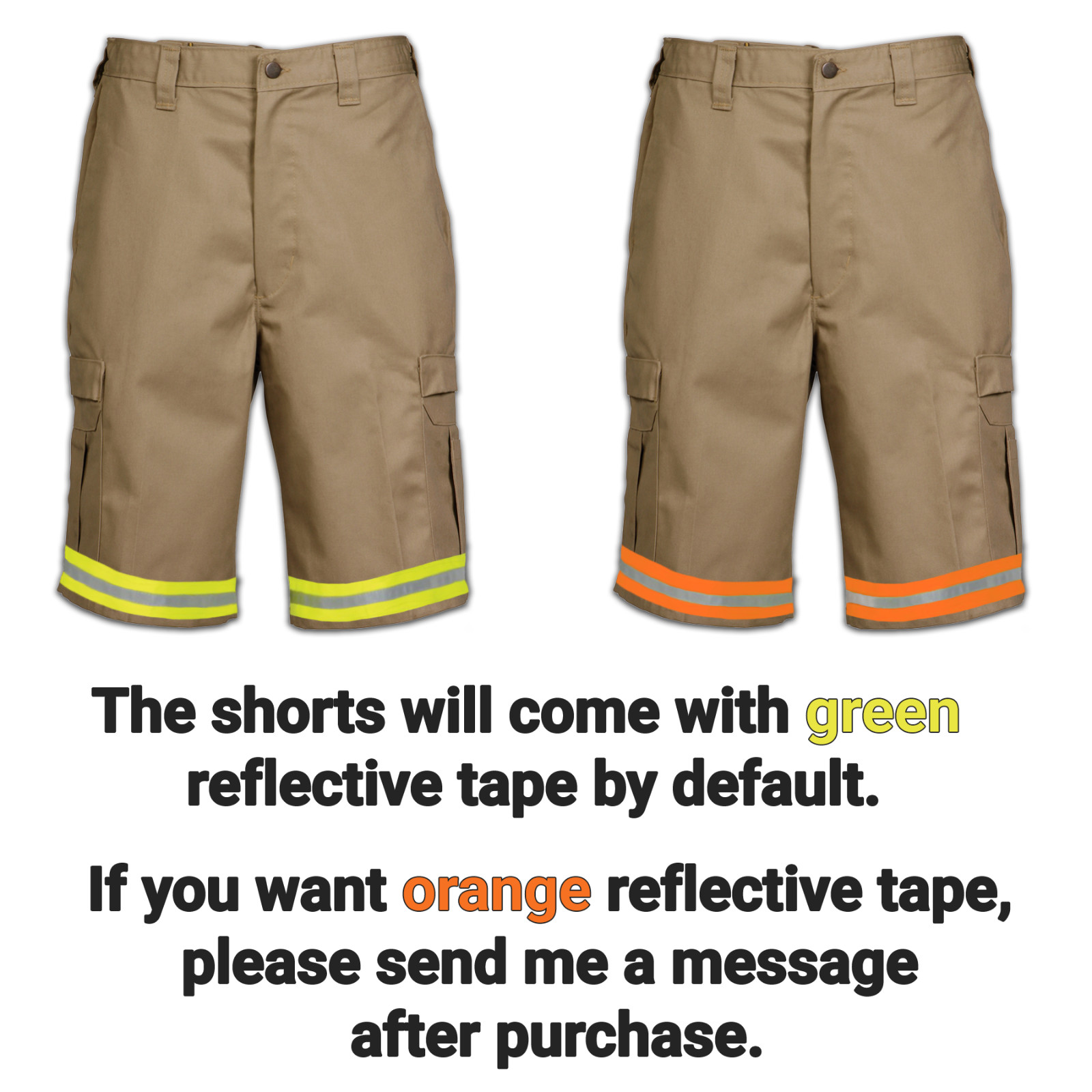 Reflective Hi Vis Cargo Pocket Work Shorts Enhanced Visibility Flex Uniform NEW