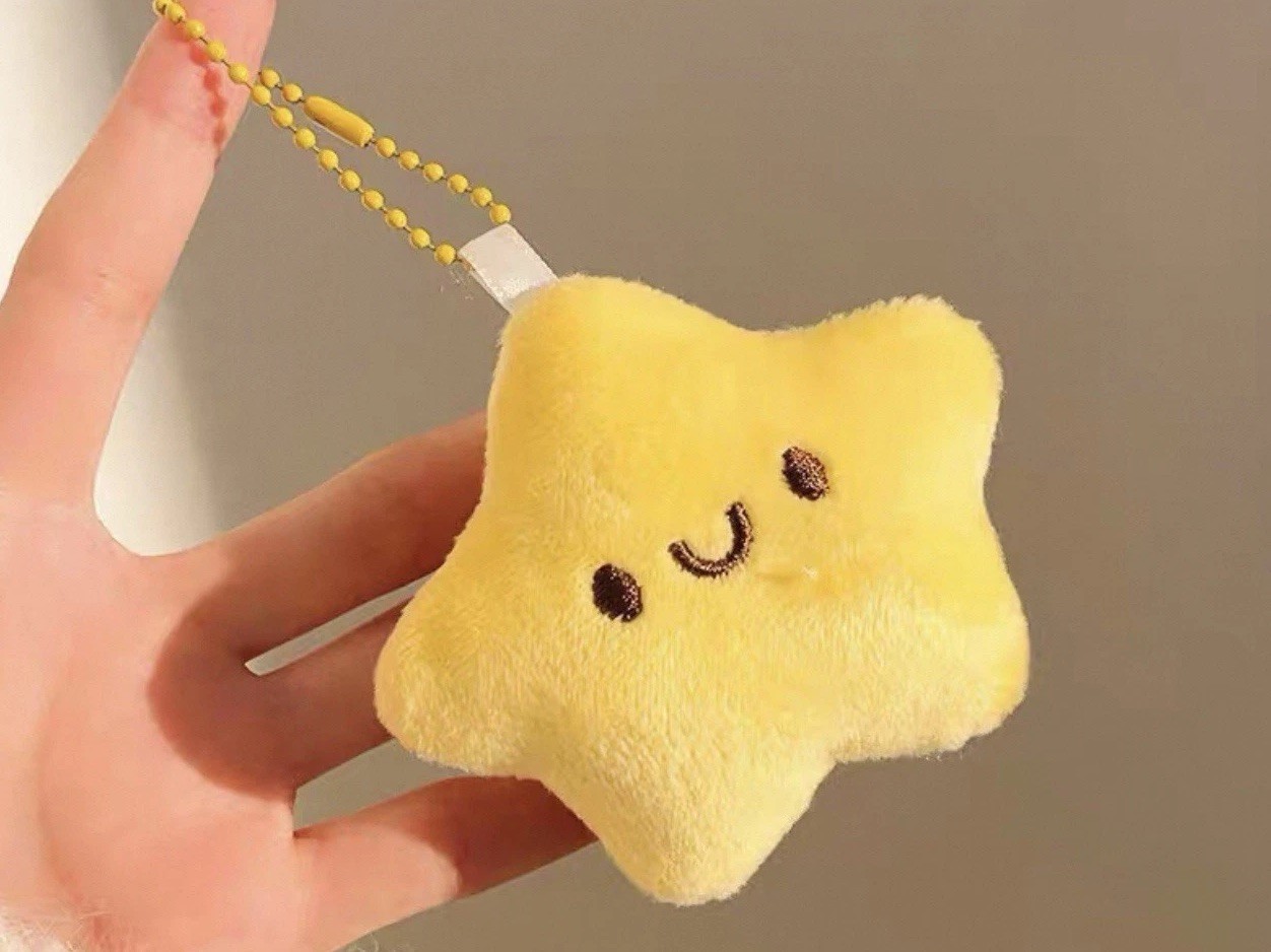 Cute Lucky Star Plush Keychain Bag Charm Stuffed Toy Backpack Kids Party Favors