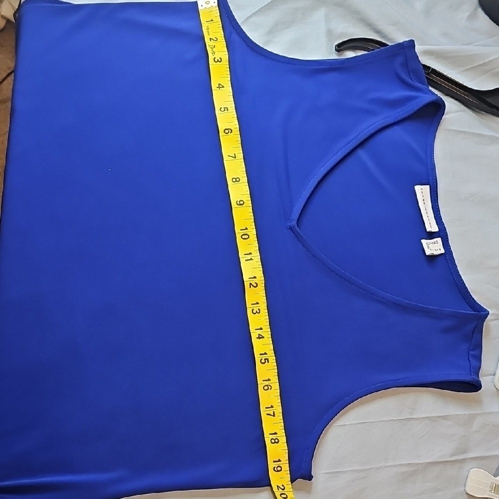 Susan Graver Royal Blue V-Neck Tank Top