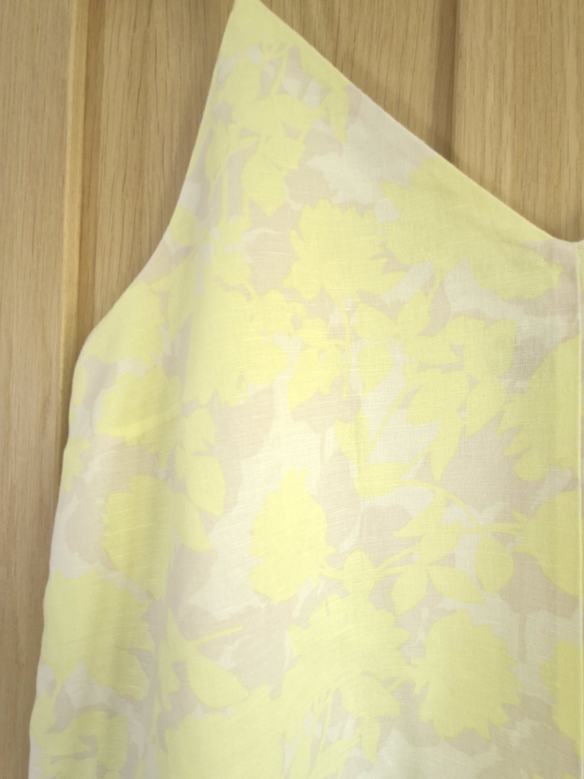 M&S Camisol Linen/cotton Yellow Mix Fully Lined Size 16 Worn Once