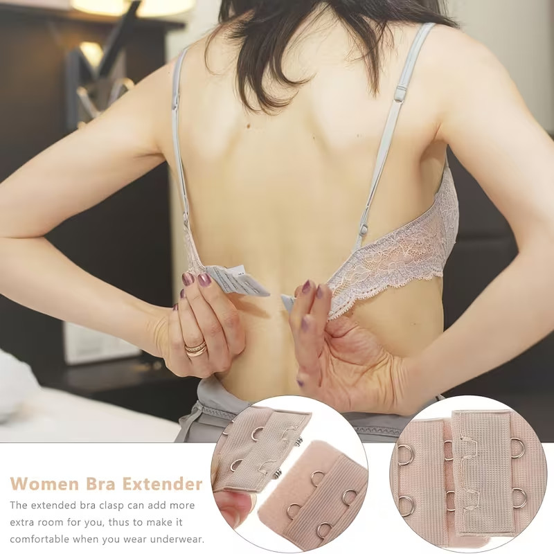4PCS Adjustable Bra Extender 2 Hooks with Elastic Underwear Strap Extension
