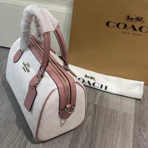 COACH Roan Tote Bag, Classic Canvas, White, CV961, New Arrival from Outlet Mall