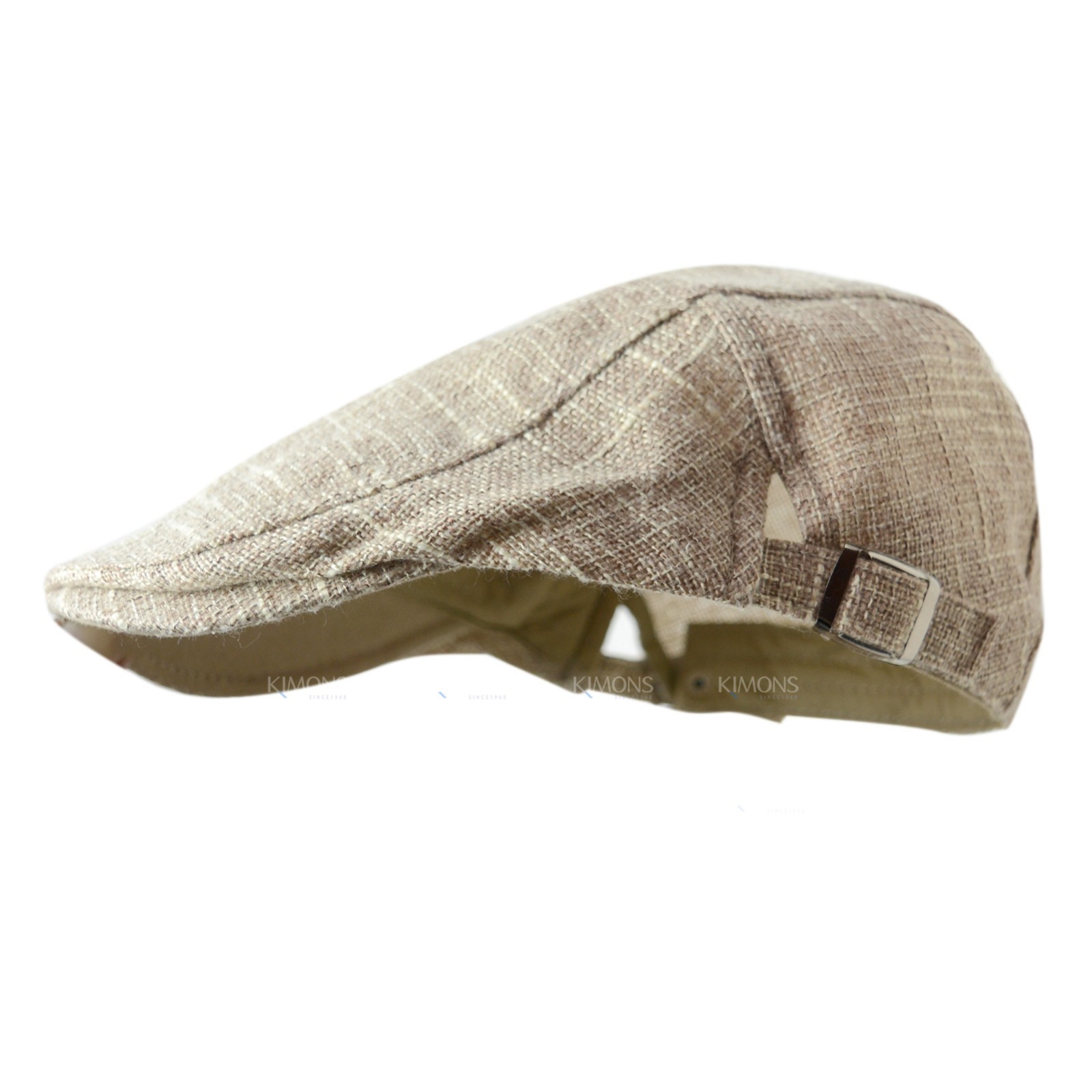 Mens Mesh Ivy Cap Summer Newsboy Flat Hat 100% Cotton Adjustable Khaki
