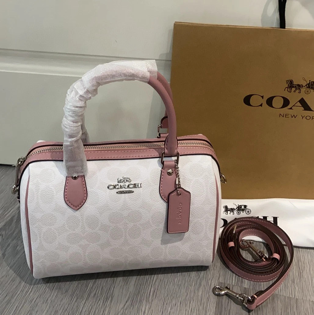 COACH Roan Tote Bag, Classic Canvas, White, CV961, New Arrival from Outlet Mall