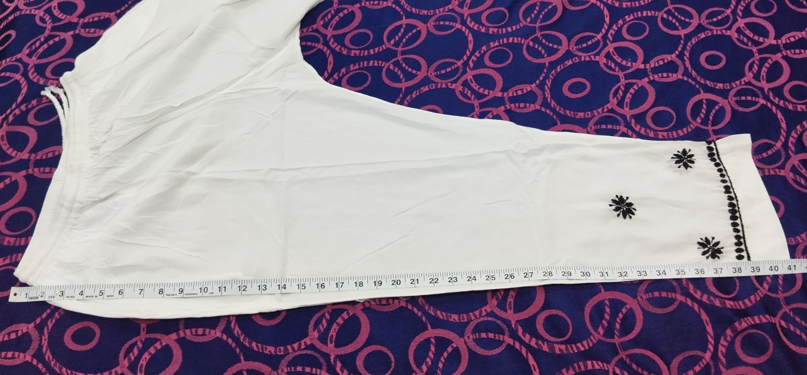 KURTI Co-Ord Set L XL 2XL 3XL 4XL 5XL HANDMADE CHIKAN EMBROIDERY 100% COTTON