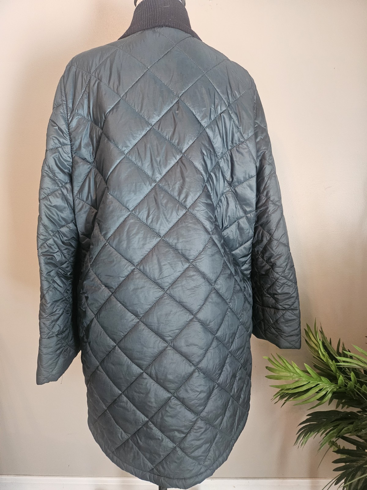 Alembika Women’s Large Quilted Long Green Puffer Jacket