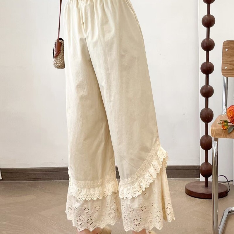 Ladies Victorian Bloomers Pants Renaissance Pettipants Ruffle Trousers Mori Girl