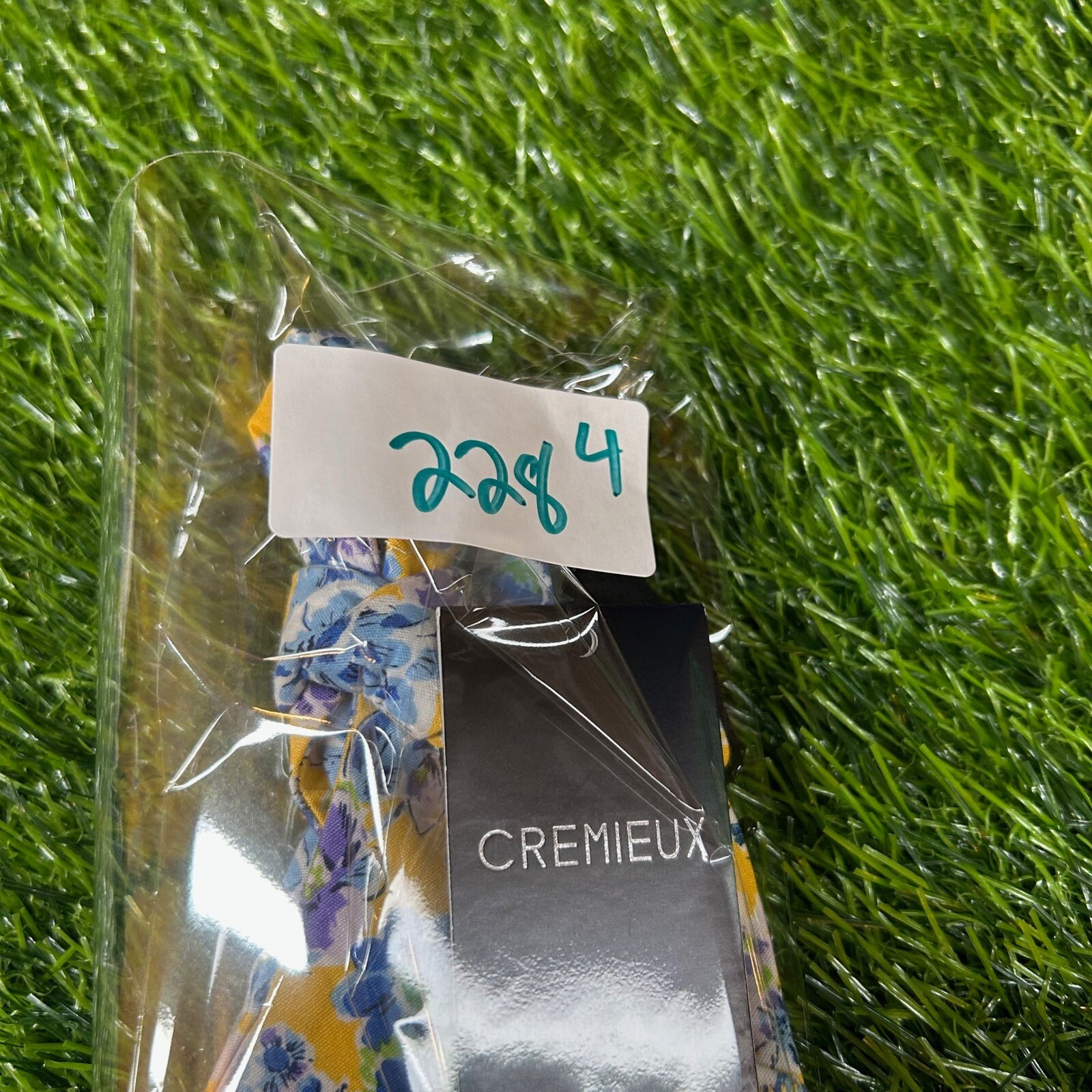 Cremieux Floral Bow Tie Yellow Blue Flower Print Self Tie Adjustable Mens NWT