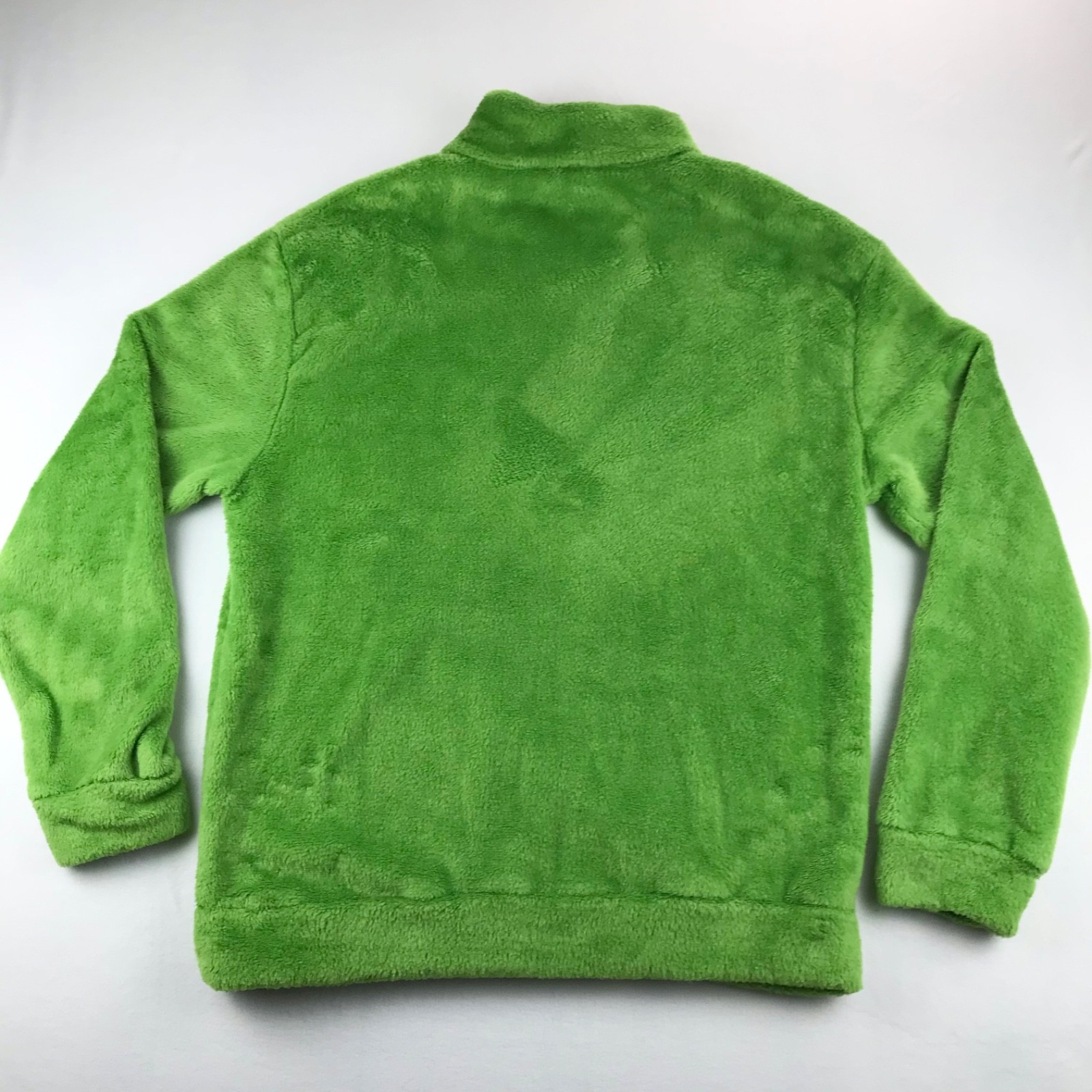 Dr Seuss The Grinch Unisex Green Faux Shearling Zipper Pullover Christmas Large