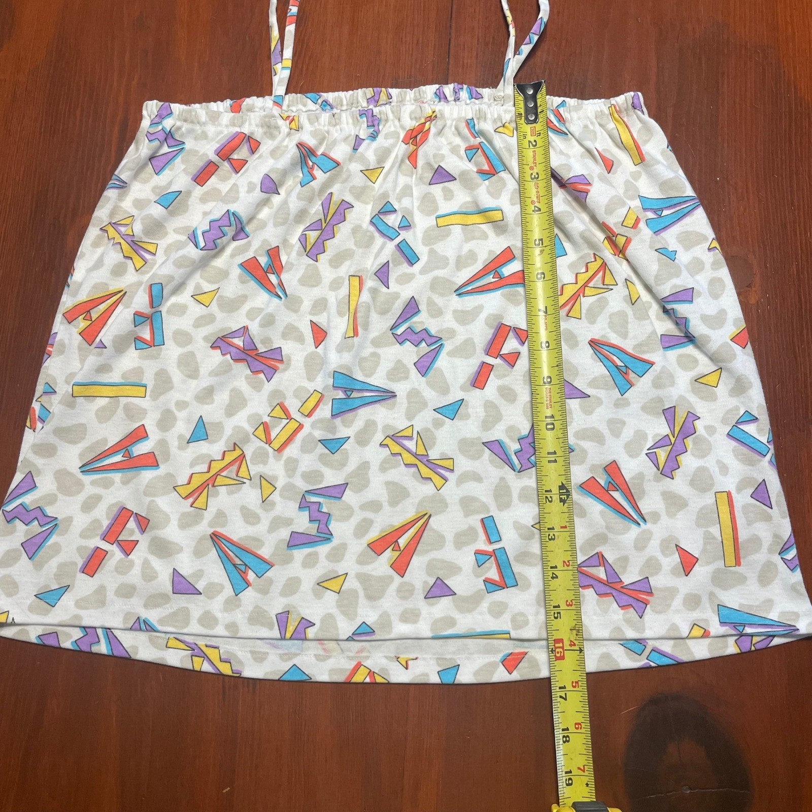 VTG 80s-90s Cami Tank Top Lot Paint Splatter Memphis Geometric Triangles Retro