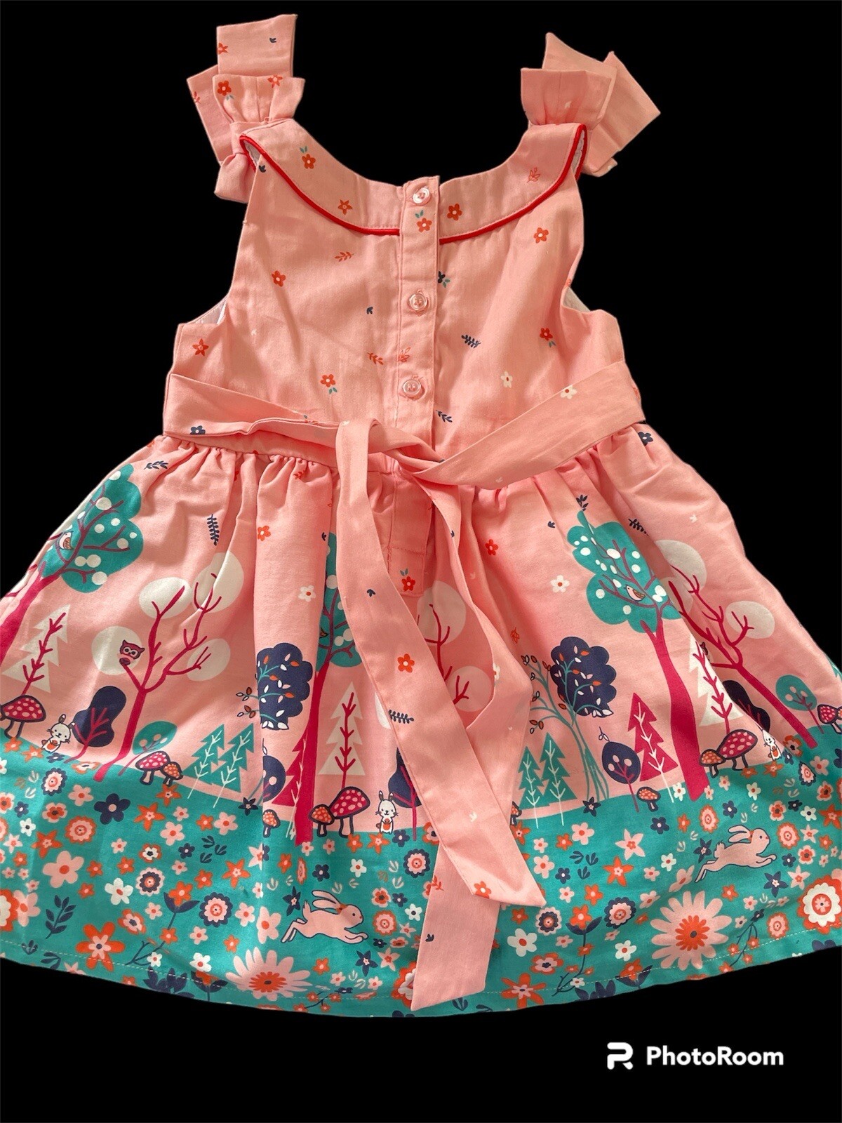 Chirpie Pie NWOT Peach/Teal Sleeveless Fully Lined Sundress-12-18Mos