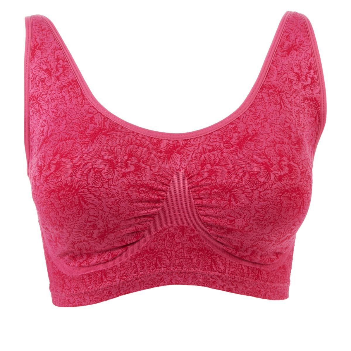 Rhonda Shear 2pack Seamless Jacquard Ahh Bra with Removable Pads, GRAFLR, M