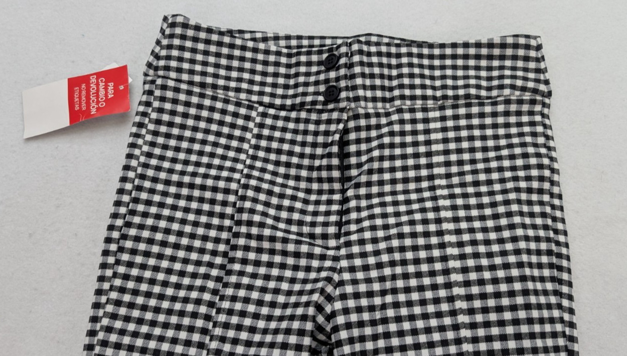 Andrea Women’s Pants Size 7 Black White Plaid Gingham Skinny Stretch