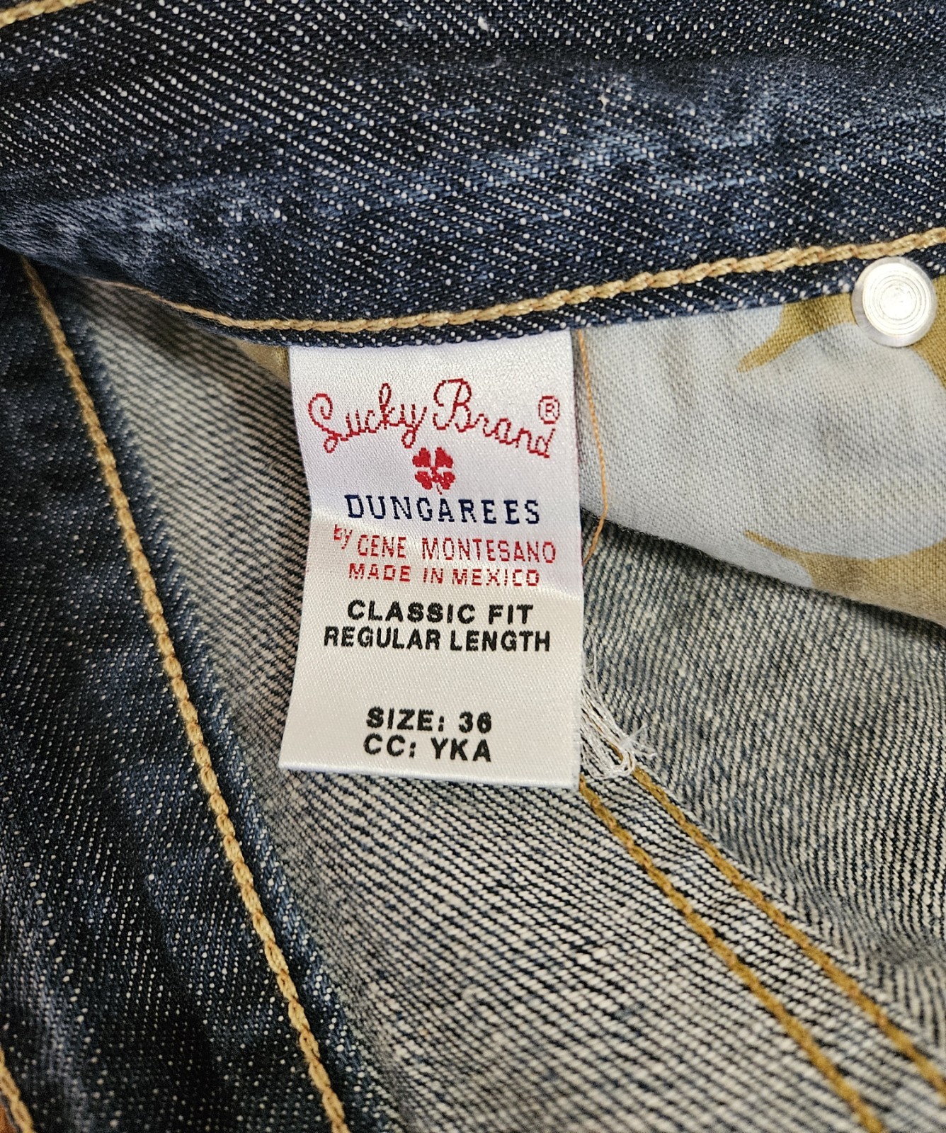 Lucky Brand Classic Fit Straight Jeans Medium Wash Blue Cotton Men Zip